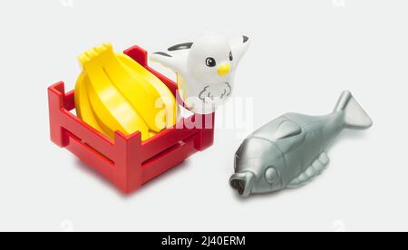 2021: LEGO Konstruktor Friends Serie, der stilisierte Bauernmarkt oder frische Mischlieferung Stockfoto