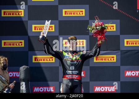 Aragon, Spanien. 10. April 2022. Race 2, World Superbike - SBK in Aragon, Spanien, April 10 2022 Quelle: Independent Photo Agency/Alamy Live News Stockfoto