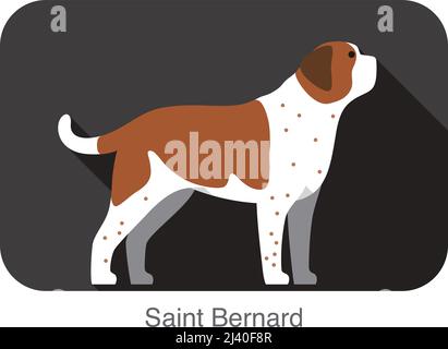 Saint Bernard Hund Körper flach Symbol Design, Vektor-Illustration Stock Vektor