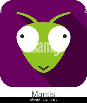 Mantis Tier Gesicht flaches design Stock Vektor