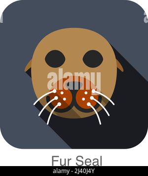 Seebär Tier Gesicht flaches design Stock Vektor