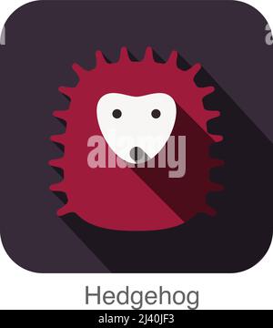 Igel-Gesicht flach Icon-Design. Animal Icons Serie. Stock Vektor