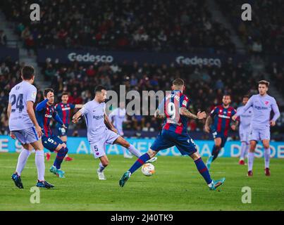 Castellon, Spanien. 10. April 2022. 10. April 2022; Stadion Ciudad de Valencia; Valencia; Spanien; Primera Division; LaLiga Santander 2021 - 2022; Levante gegen FC Barcelona. Busquets 900/Cordon Press Credit: CORDON PRESS/Alamy Live News Stockfoto