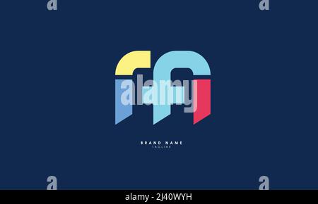 Buchstabenbuchstaben Initialen Monogramm Logo FM, MF, F und M Stock Vektor