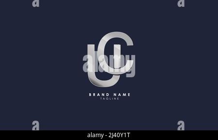 Buchstabenbuchstaben Initialen Monogramm-Logo UC, CU, C und U Stock Vektor