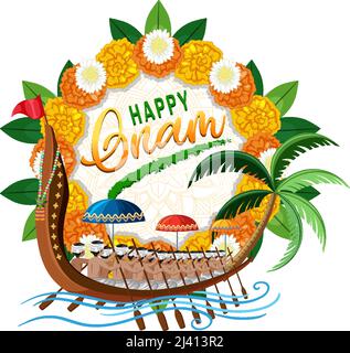 Onam Hindu Ernte Festival Poster Illustration Stock Vektor