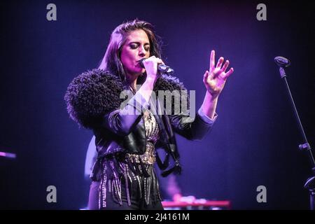 María Peláe beim Auftritt in Sala Barts, Barcelona 6. April 2022. Fotograf: Ale Espaliat Stockfoto