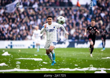 Kopenhagen, Dänemark. 10. April 2022. Roony Bardghji (40) vom FC Kopenhagen beim Superliga-Spiel 3F zwischen dem FC Kopenhagen und dem FC Midtjylland im Kopenhagener Park. (Foto: Gonzales Photo/Alamy Live News Stockfoto