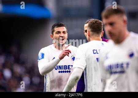 Kopenhagen, Dänemark. 10. April 2022. David Khocholava (5) vom FC Kopenhagen beim Superliga-Spiel 3F zwischen dem FC Kopenhagen und dem FC Midtjylland in Parken in Kopenhagen. (Foto: Gonzales Photo/Alamy Live News Stockfoto