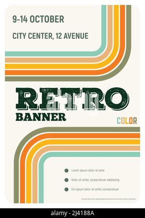 Retro-Poster mit Streifen Stock Vektor