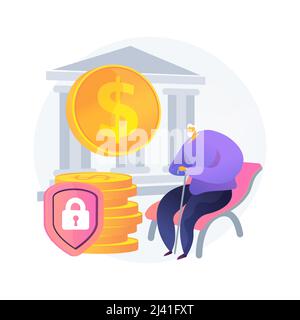 Ältere finanzielle Sicherheit abstrakte Konzept Vektor-Illustration. Ältere Armut Problem, Senioren Haushaltsplanung, Sozialversicherungsprogramm, medizinische c Stock Vektor