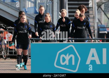 ZEIST - Spieler der niederländischen Frauen-Nationalmannschaft während einer Trainingseinheit. Die Orange Lionesses bereiten sich auf das Freundschaftsspiel gegen Südafrika vor. ANP JEROEN PUTMANS Stockfoto