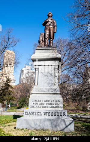 Denkmal für Daniel Webster im Central Park, Manhattan, New York City, USA Stockfoto