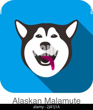 Alaskan Malamute Hund Charakter, Dog Breed Serie Stock Vektor