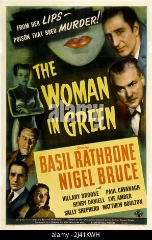 BASIL RATHBONE und NIGEL BRUCE in THE WOMAN IN GREEN (1945), Regie: ROY WILLIAM NEILL. Kredit: UNIVERSALBILDER / Album Stockfoto