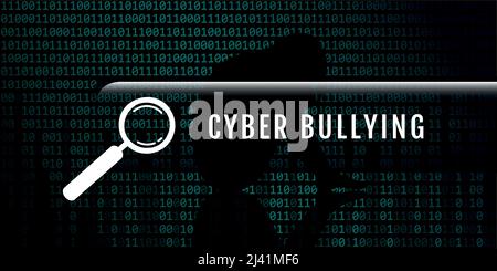 Cyber Mobbing traurig Mädchen Silhouette auf blauem Hintergrund Stock Vektor