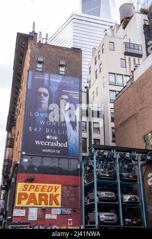 Easy Park an der Warren Street in Manhattan, New York City, USA Stockfoto