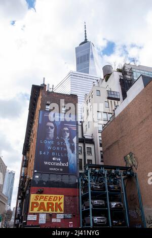 Easy Park an der Warren Street in Manhattan, New York City, USA Stockfoto