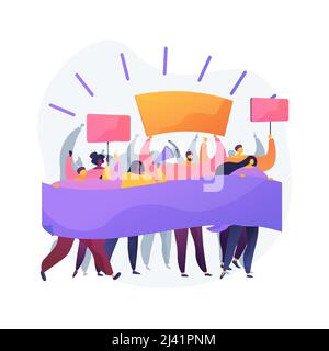 Massenprotest abstrakte Konzept Vektor Illustration. Demonstration, gewalttätige Unruhen, soziale Bewegung, politische Rechte, Rassengerechtigkeit, Strafverfolgung, po Stock Vektor