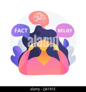 Kognitive Dissonanz abstrakte Konzept Vektor Illustration. Psychische Beschwerden, Konflikte, Missachtung, psychologischer Missbrauch, emotionaler Zustand, Entscheidung ma Stock Vektor