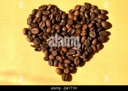 Nahaufnahme der Kaffeebohnen Stockfoto