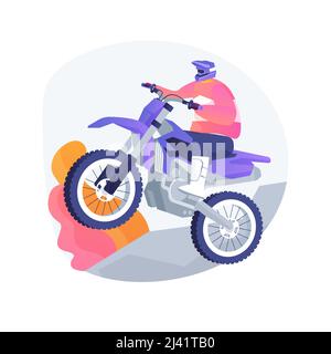 Motocross abstrakte Konzept Vektor Illustration. Abenteuersport, Motorsport-Meisterschaft, Motorrad-Rennen, extreme Strecke, Motorcross-Rallye, enduro-Schmutz Stock Vektor