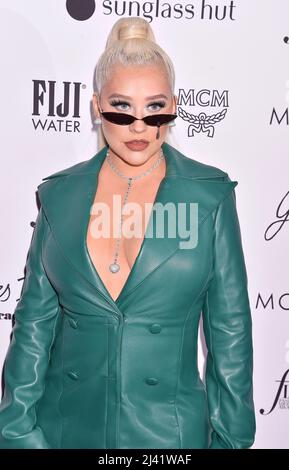 BEVERLY HILLS, CA - 10. APRIL: Christina Aguilera nimmt an den jährlichen Fashion Los Angeles Awards 6. der Daily Front Row in Beverly Wilshire, Einem Four Season, Teil Stockfoto