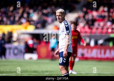 Farum, Dänemark. 10., April 2022. Jack Wilshere (10) von Aarhus GF beim Superliga-Spiel 3F zwischen FC Nordsjaelland und Aarhus GF rechts im Dream Park in Farum. (Bildnachweis: Gonzales Photo - Dejan Obretkovic). Stockfoto