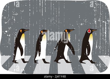 Königspinguin Wandern, Pinguin-Seed-Serie, Vektor-illustration Stock Vektor