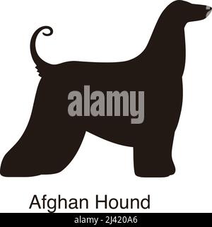 Afghanischer Windhund Hund Kontur, Seitenansicht, Vektor-illustration Stock Vektor