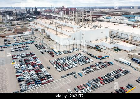 Neue EV F-150-Lkw, 7. April 20222, Ford River Rouge Complex, Ford Motor Company, Dearborn, MI, USA Stockfoto
