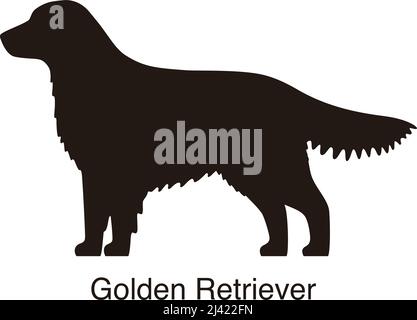 Golden Retriever Hund Kontur, Seitenansicht, Vektor-illustration Stock Vektor