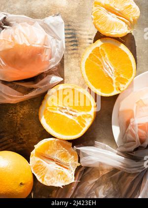 Stillleben mit Orangen Stockfoto