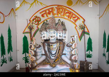 die statue eines religiösen hinduistischen gottes aus verschiedenen Winkeln wird am 23 22. Februar in haridwar uttrakhand india aufgenommen. Stockfoto