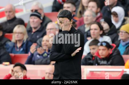 London, Großbritannien. 09. Apr, 2022. Beim Spiel Arsenal gegen Brighton und Hove Albion EPL, im Emirates Stadium, London, UK am 9. April 2022. Kredit: Paul Marriott/Alamy Live Nachrichten Stockfoto