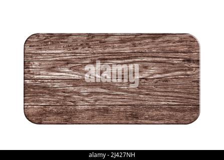 Holzplatte isoliert auf weißem Hintergrund mit Clipping-Pfad Stockfoto