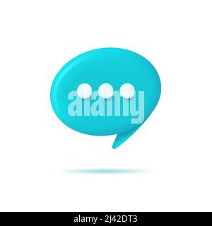 Vector realistische 3D Sprechblase, Chat-Symbol, Nachrichtenfeld Stock Vektor