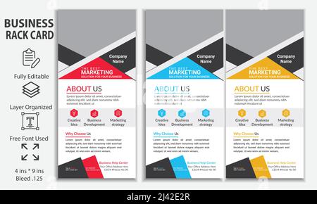 Rack Card Template - Corporate Business Flyer Design Stock Vektor