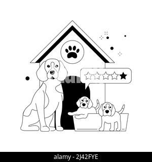 Breed Club abstrakte Konzept Vektor Illustration. Hunde Rasse zeigen, Top-Hund Standard, kaufen reinrassige Haustier, professionelle Ausbildung Service, Katzenclub, ke Stock Vektor