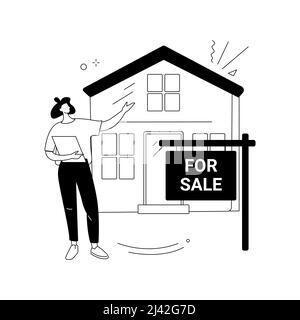 Haus zum Verkauf abstrakte Konzept Vektor Illustration. Verkauf Haus besten Deal, Immobilienmakler Dienstleistungen, Wohn-und Gewerbeimmobilien, Hypotheken Stock Vektor