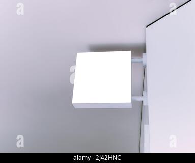Mock up blank Platz speichern Schild an der Wand. Copy Raum Stockfoto
