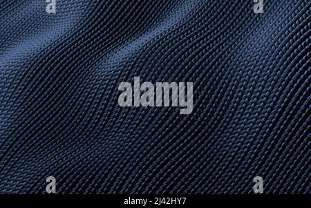 Stoffoberfläche mit Stoffdetail, 3D Rendering. Digitale Zeichnung des Computers. Stockfoto