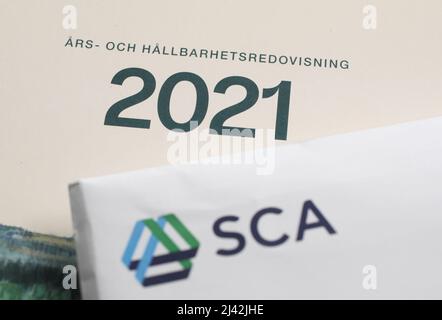 SCA, Svenska Cellulosa ab (Englisch: Swedish Cellulose Company), Jahresbericht. Stockfoto