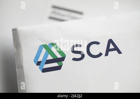 SCA, Svenska Cellulosa ab (Englisch: Swedish Cellulose Company), Jahresbericht. Stockfoto