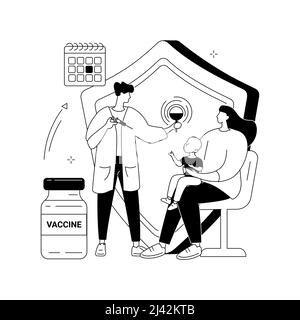 Säugling und Kind Impfung abstrakte Konzept Vektor Illustration. Impfstoff für Säuglinge, Babys und Kinder, Impfplan für Neugeborene, Schutz vor Kindern Stock Vektor