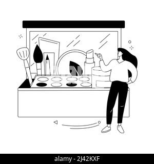 Beauty Box abstraktes Konzept Vektor Illustration. Abo-Box, monatliche Geschenk-Lieferung, Beauty-Produkte, personalisierte Kosmetik-Auswahl, membershi Stock Vektor