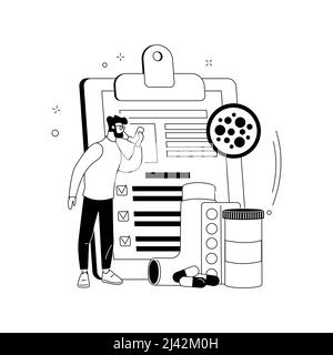 Behandlung von Asthma bronchiale abstrakte Konzept Vektor-Illustration. Atemwegserkrankung, Atemnot, Asthma-Medikamente, ärztliche Verschreibung, Stock Vektor