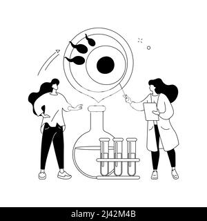 Reagenzglasdüngung abstrakte Konzept Vektor-Illustration. Reagenzglas Baby, in-vitro-Fertilisation, Petrischale, Pflanzenzüchter, künstliche inseminati Stock Vektor