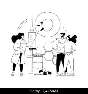 Assistierte Reproduktionstechnologie abstrakte Konzept Vektor Illustration. Unfruchtbarkeitsprozeduren, Frauenei, Schwangerschaftstest, Samenspende, reproduktiv Stock Vektor