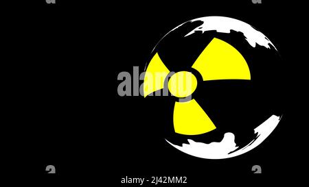 Stilisiertes Zeichen atomarer Gefahr. Kernwaffe. Stockfoto